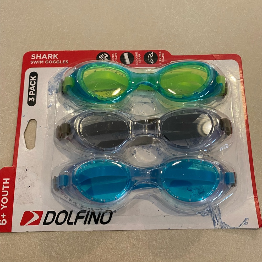 Dolfino Swim Goggles Green and Gray Anti-Fog UV Protection